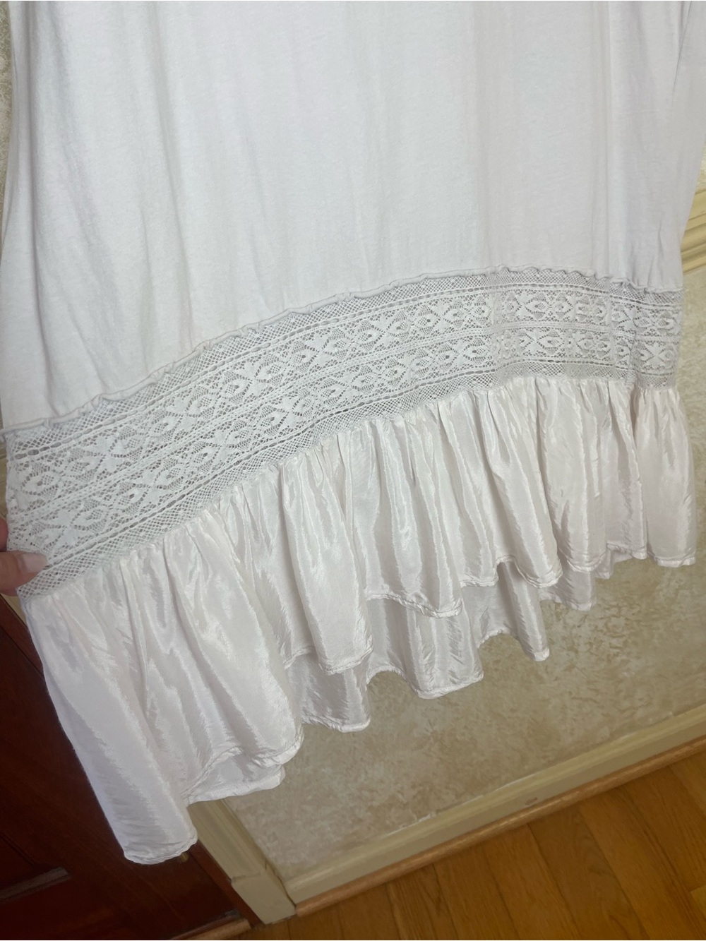 Free People Toro Fish Graphic Tee Midi Dress White Navy Coastal Boho Beach Sz L - Picture 10 of 15